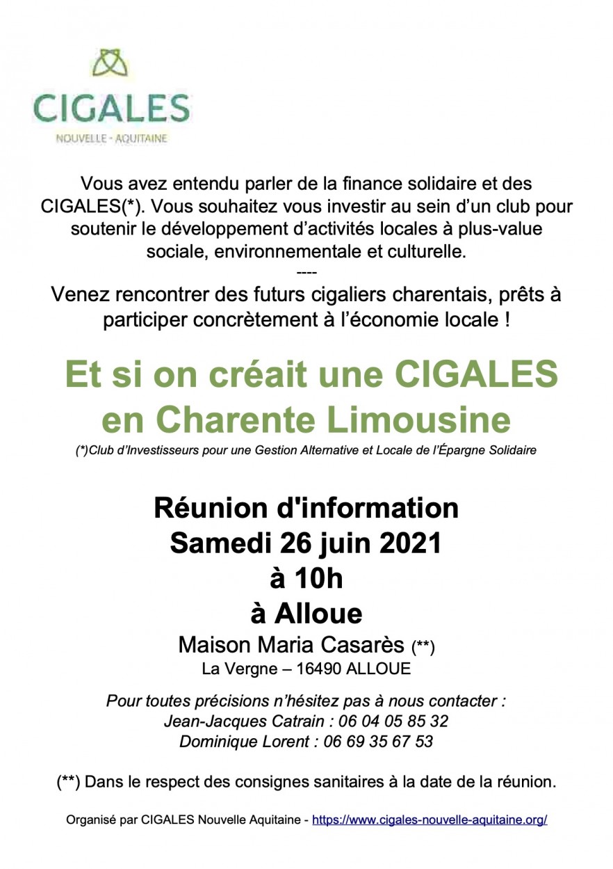 CIGALES réunion Charente Limousine 26 juin 2021 ALLOUE 1